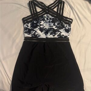 Tie  Dye Contrast Mesh One Piece Swimsuit,Summer Beach